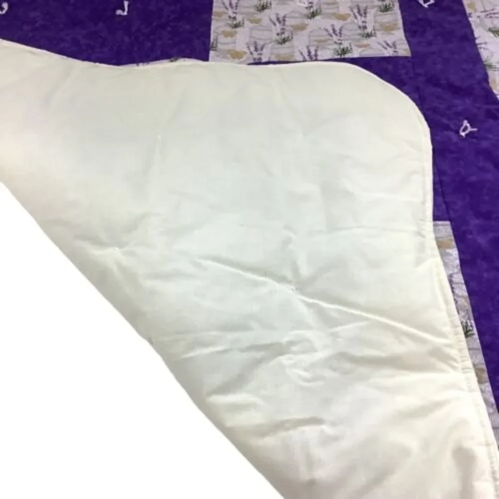 Patchwork Quilt Wall Hanging Blanket 38x49 Psalm 37:4 Lavender Butterfly Purple